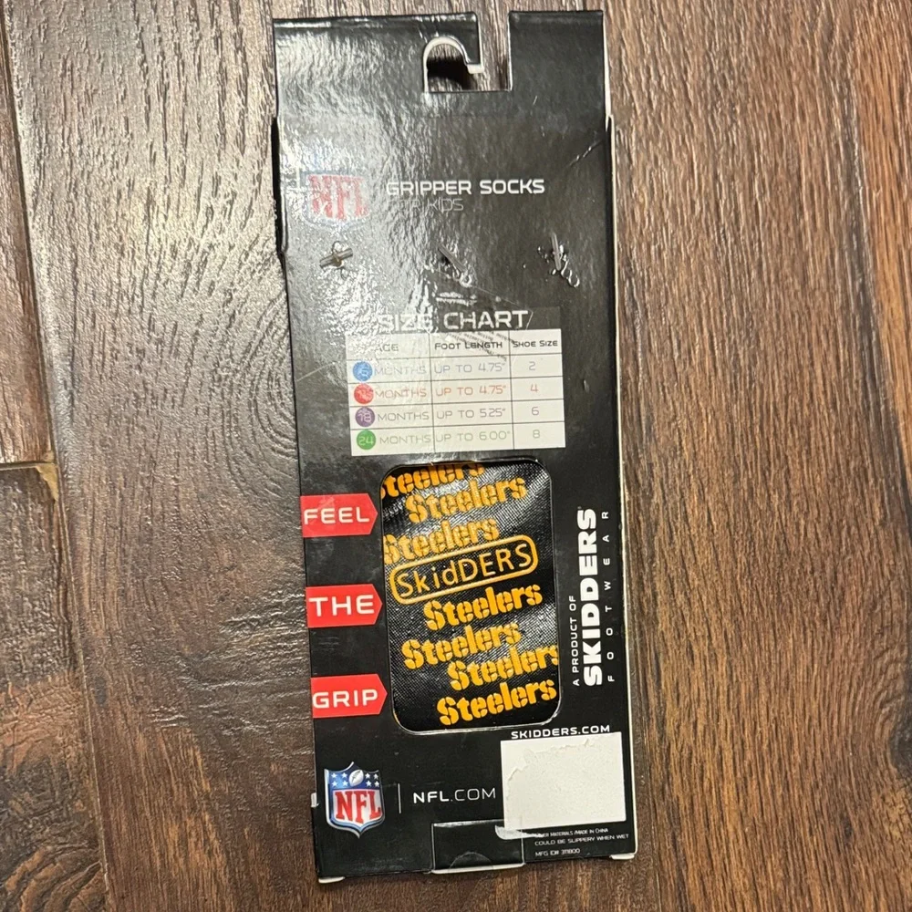 NFL Steelers Kids Gripper Socks - Yellow and Black - Size 6 Months